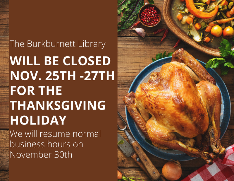 Closed for the Thanksgiving Holiday